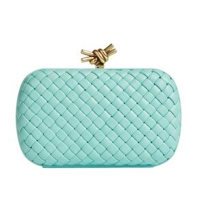 BOTTEGA VENETA — TURQUOISE MINAUDIERE CLUTCH